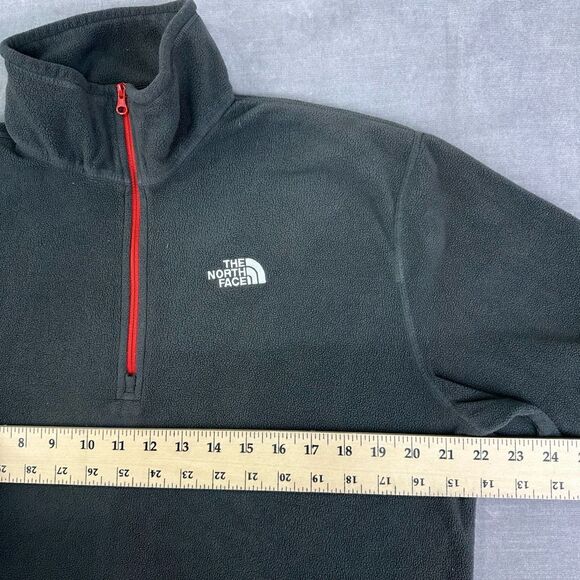 The North Face Fleece Jacket Mens Medium Charcoal Grey 1/4 Zip Pullover Hiking - Picture 4 of 7